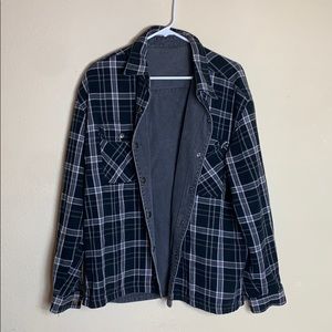 Men’s jean jacket flannel reversible jacket